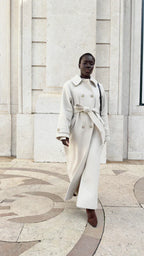 Warm wool coat front view
