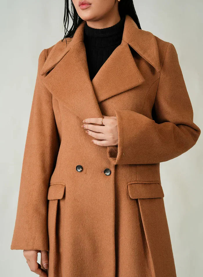 Warm wool long coat