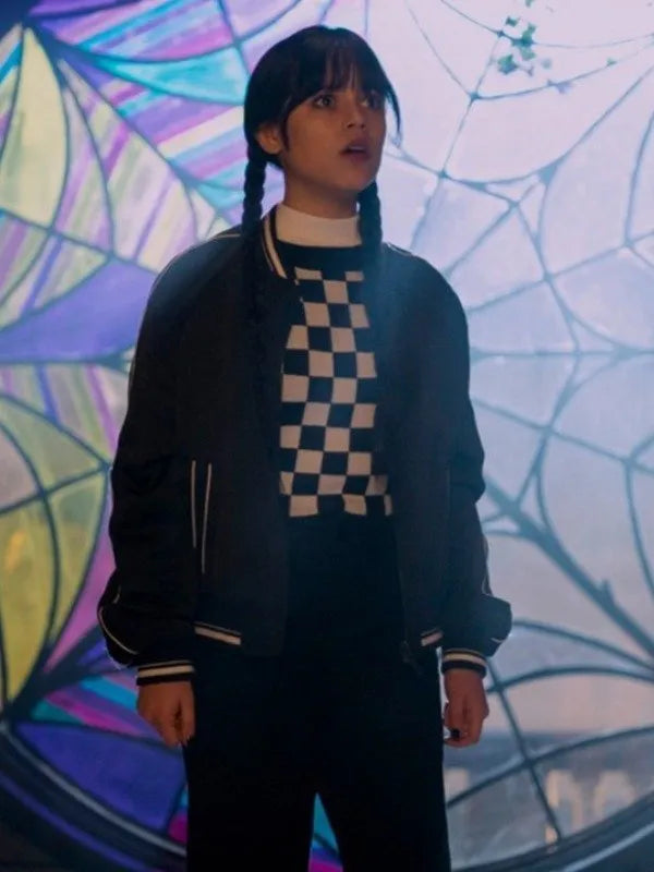Wednesday Addams Black Bomber jacket