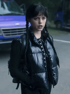 Wednesday Addams Black Puffer Vest