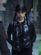 Wednesday Addams Black Puffer Vest