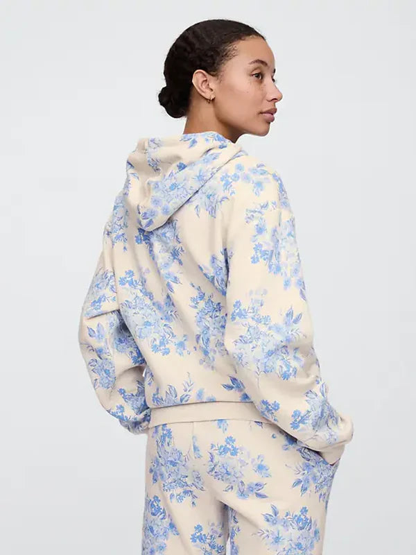 White-And-Blue-Floral-Gap-Hoodie-back