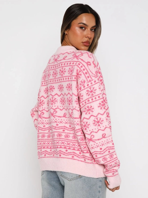 White-Fox-Knit-Pink-Sweater