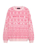 White-Fox-Knit-Sweater-Pink