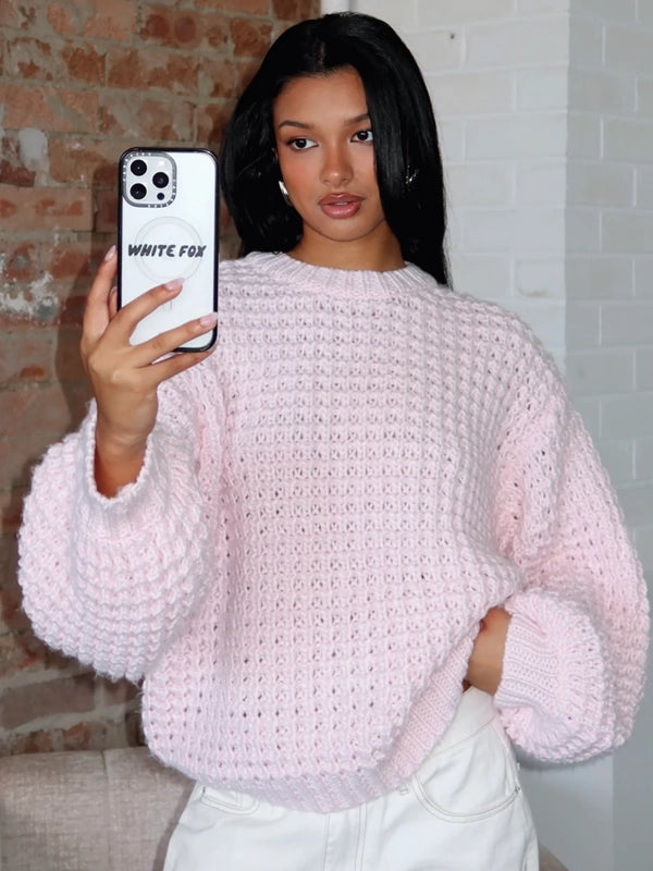 White-Fox-Pink-Knit-Sweater-Buy