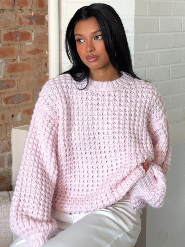 White-Fox-Pink-Knit-Sweater