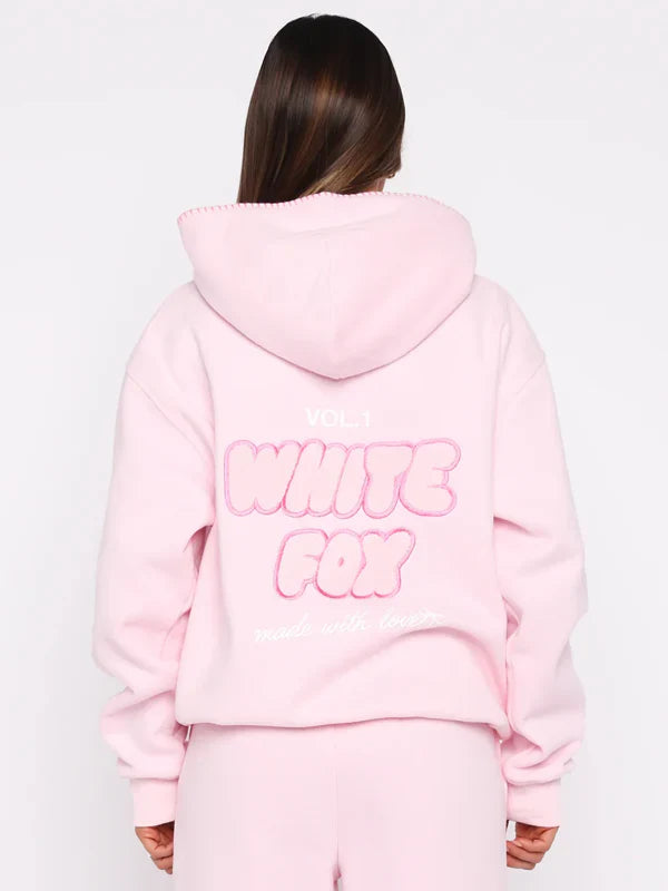 White-Fox-Posy-Pink-Hoodie-Back-View