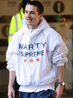 Timothee Chalamet Marty Supreme White Jacket