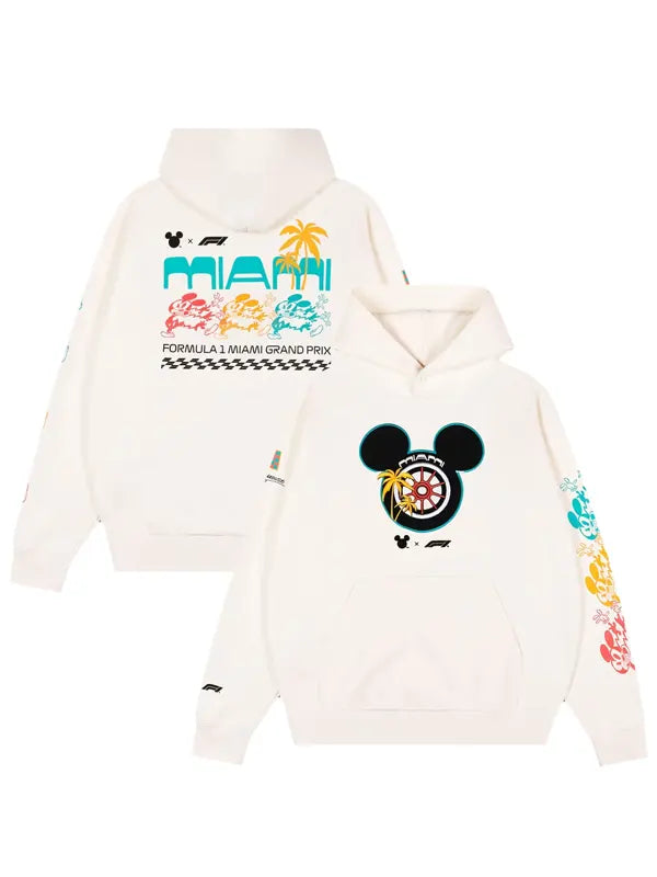 White Disney x Formula 1 Miami 2026 Hoodie
