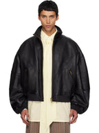 WILLY CHAVARRIA Black Ruff Rider Leather Jacket
