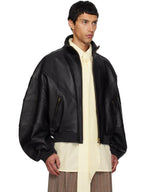 WILLY CHAVARRIA Black Ruff Rider Leather Jacket
