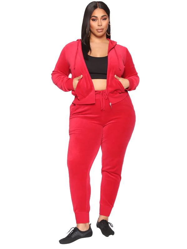 Women-Red-Velour-Tracksuit