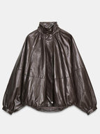 Women-Zara-Funnel-Neck-Leather-Jacket