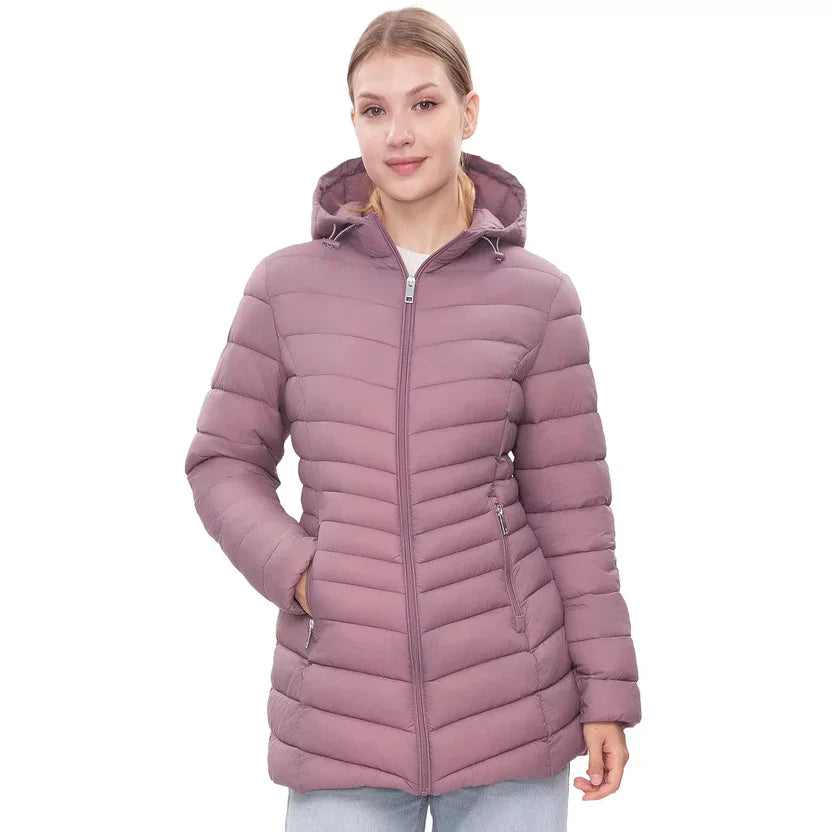 Women's Rokka&rolla Long Lightweight Packable Puffer Jacket