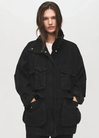 Black Denim Barn Jacket Women