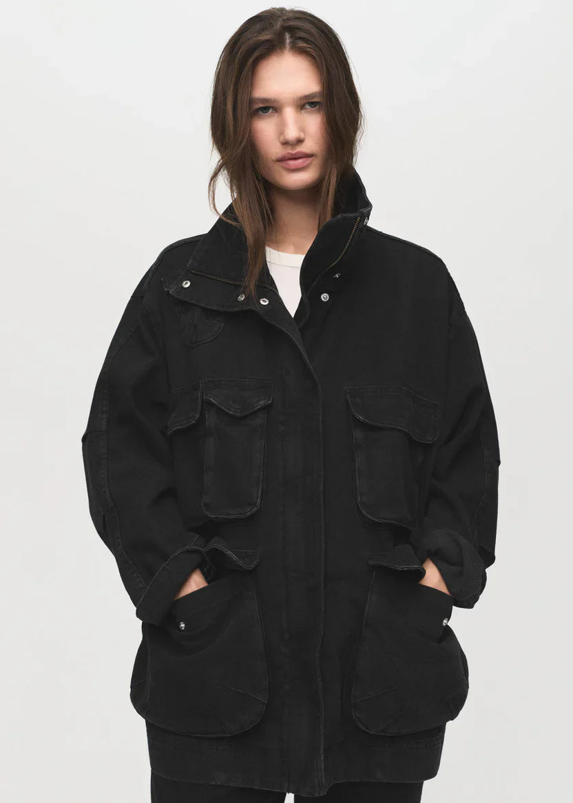Black Denim Barn Jacket Women