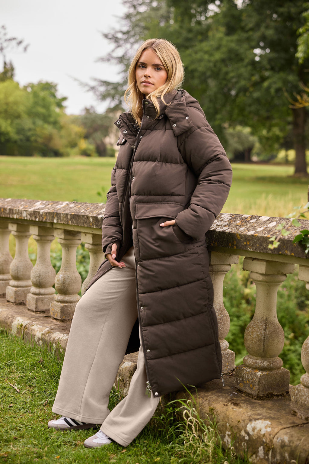 Women's brown puffer coat