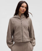 Women's full zip waffle hoodie