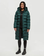 Women's green puffer coat
