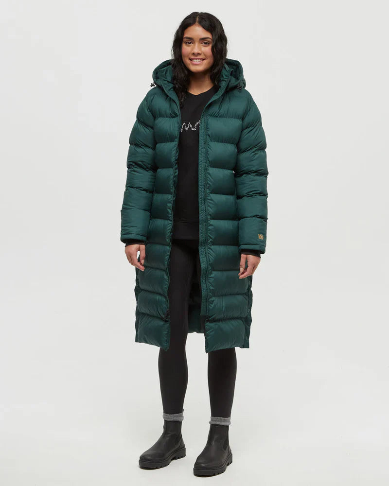 Women's green puffer coat