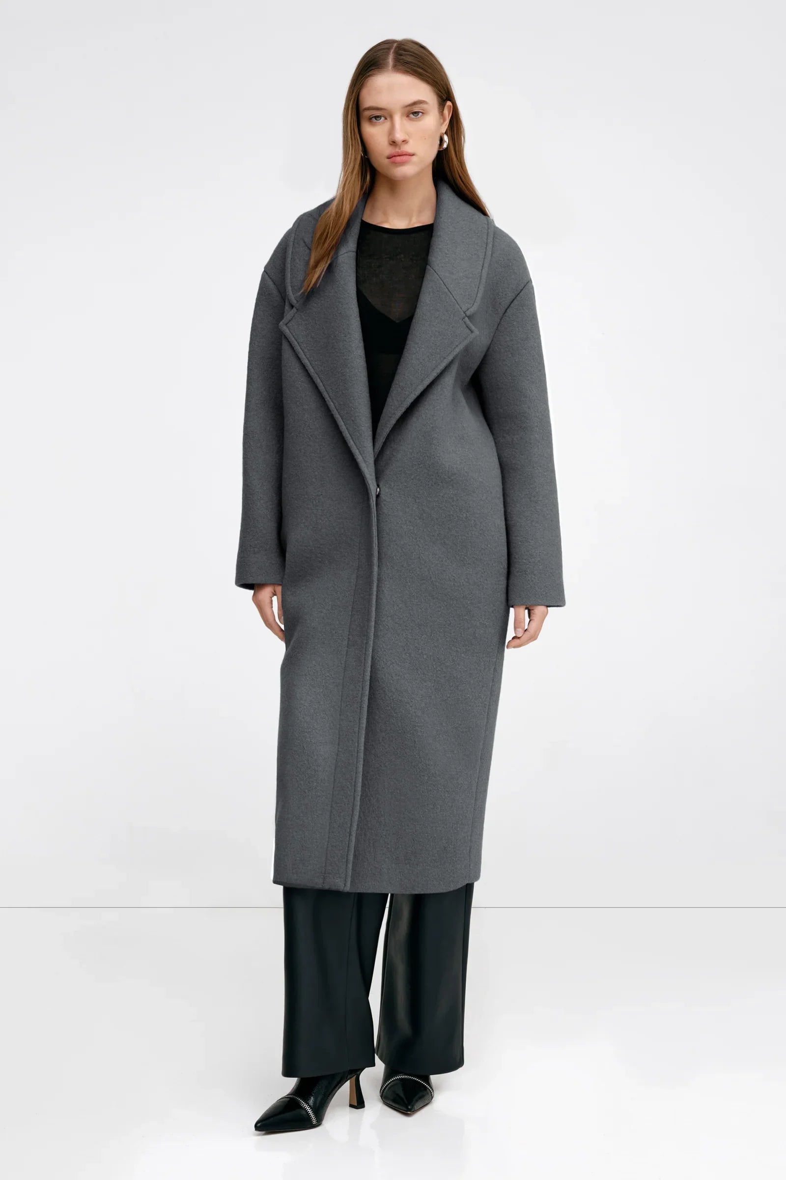Women's long winter wool coat