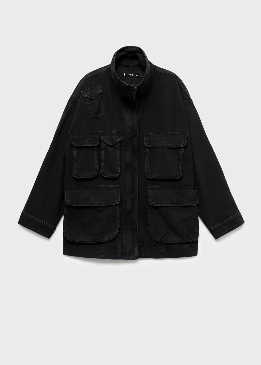 Black Denim Barn Jacket Women