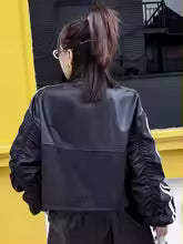 Leather Bomber Jacket Women