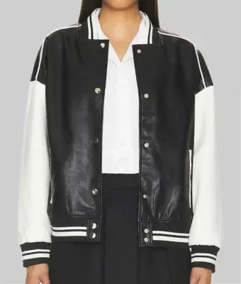 Womens-Black-and-White-Leather-Varsity-Jacket