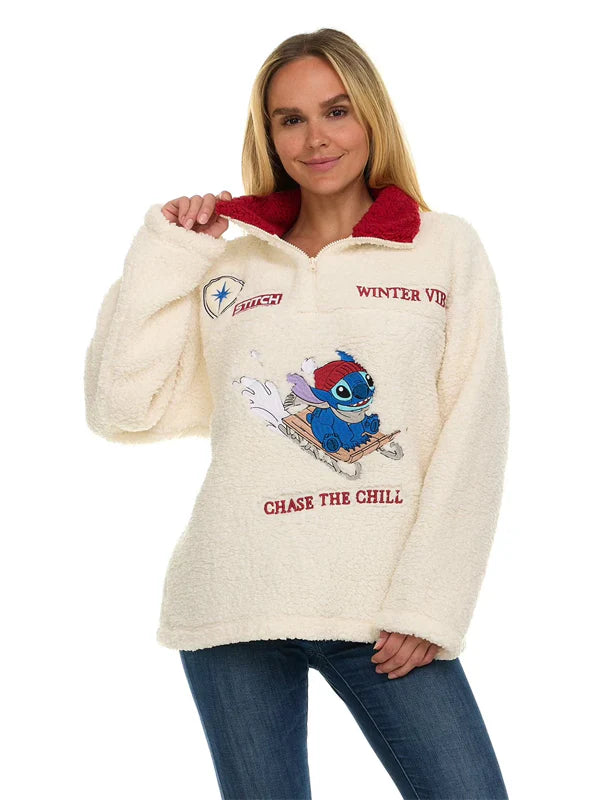 Womens-Character-Winter-Sherpa-Quarter-Zip-Jacket