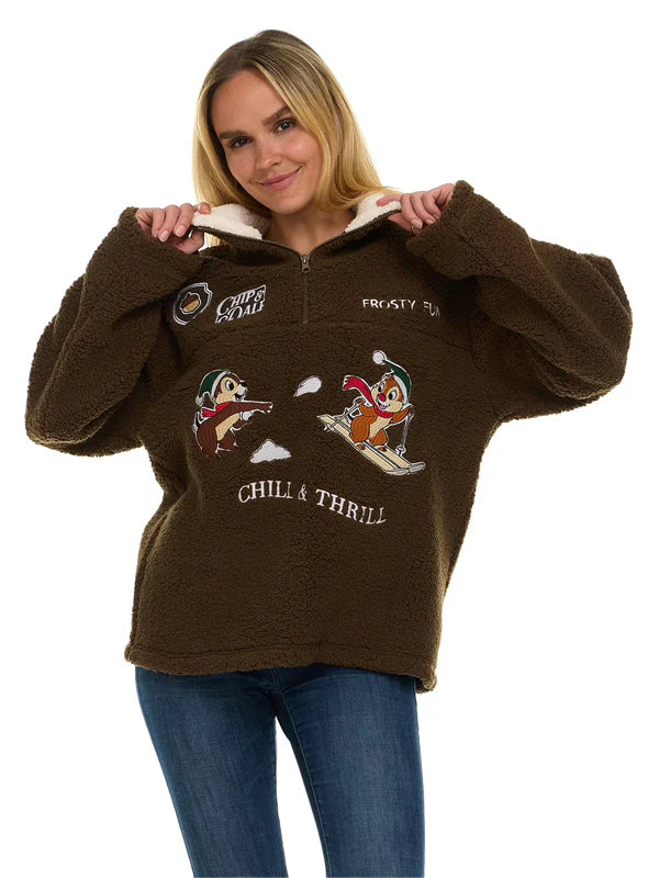 Womens-Character-Winter-Sherpa-Quarter-Zip-Pullover