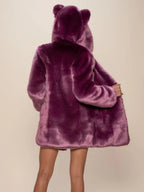 Womens-Dark-Purple-Faux-Fur-Coat-Back