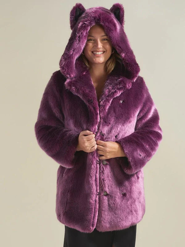 Womens-Dark-Purple-Faux-Fur-Hooded-Coat