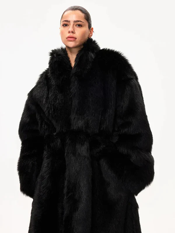 Womens-Khy-Black-Faux-Fur-Coat
