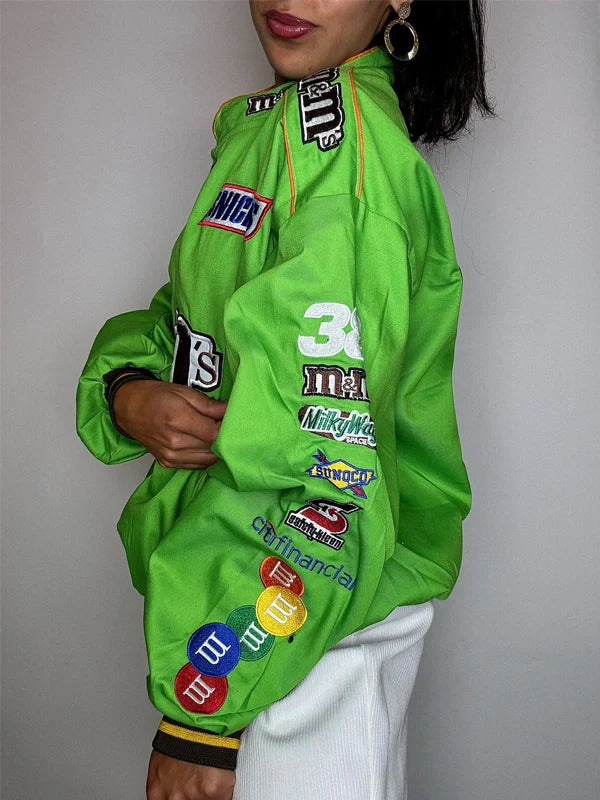 Womens-Nascar-M&M-Jacket-Green