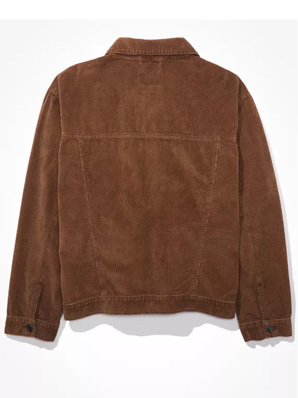 Womens-Oversized-Corduroy-Jacket-Brown-Back