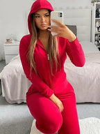 Womens-Red-Velour-Tracksuit