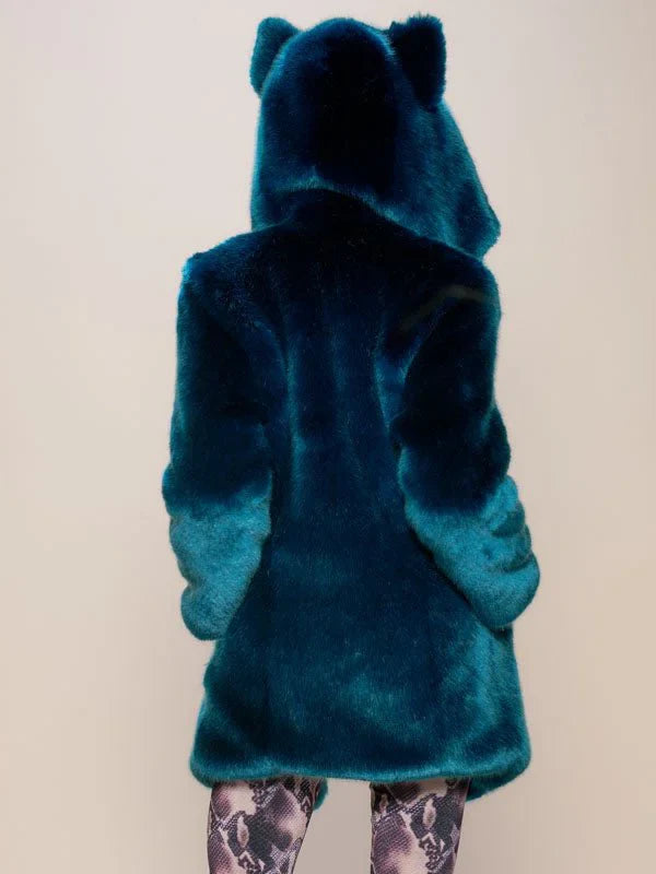 Womens-Royal-Blue-Faux-Fur-Jacket-Back