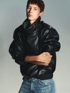 Womens-Zara-Funnel-Neck-Leather-Jacket