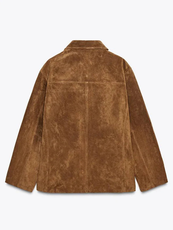 Zara-Brown-Suede-Jacket-Back-View