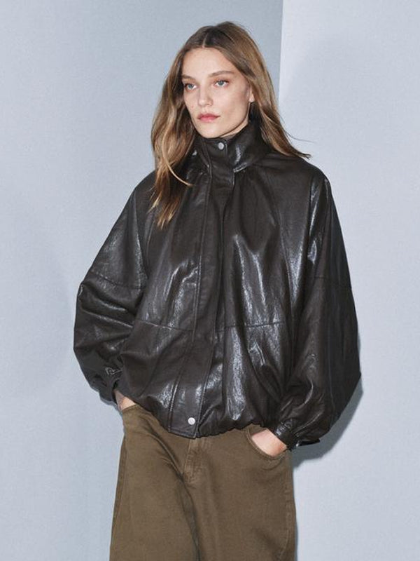 Zara-Funnel-Neck-Faux-Leather-Jacket