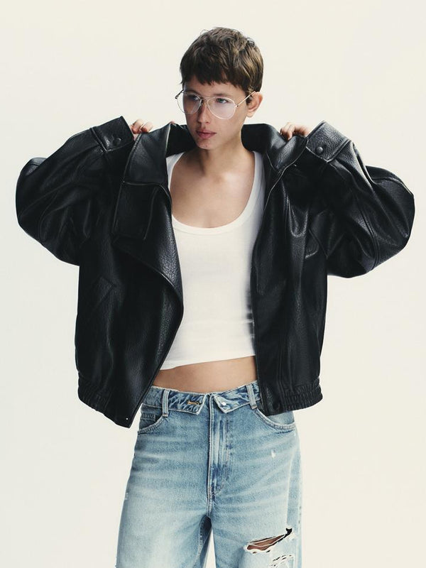 Zara-Funnel-Neck-Real-Leather-Jacket