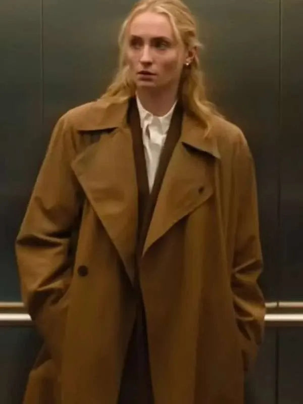 Zara Dunne Steal New   Sophie Turner Cotton Brown Coat