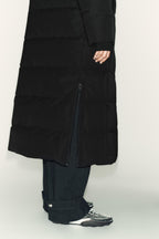 Zara black puffer coat front view