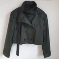 Zara green cropped trench