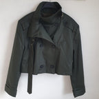 Zara green cropped trench