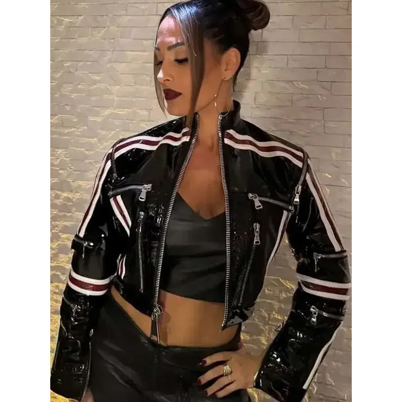 WWE Nikki Bella Cropped Leather Jacket