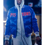 Detroit Pistons Blue Down Bubble Jacket
