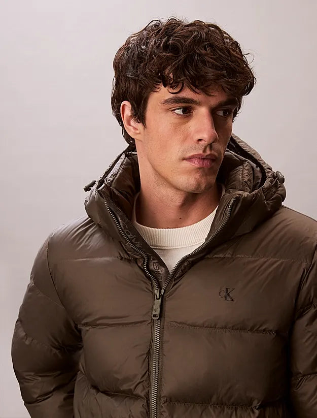 Calvin Klein Men's Water Resistant ZIP Front Hooded Down Jacket