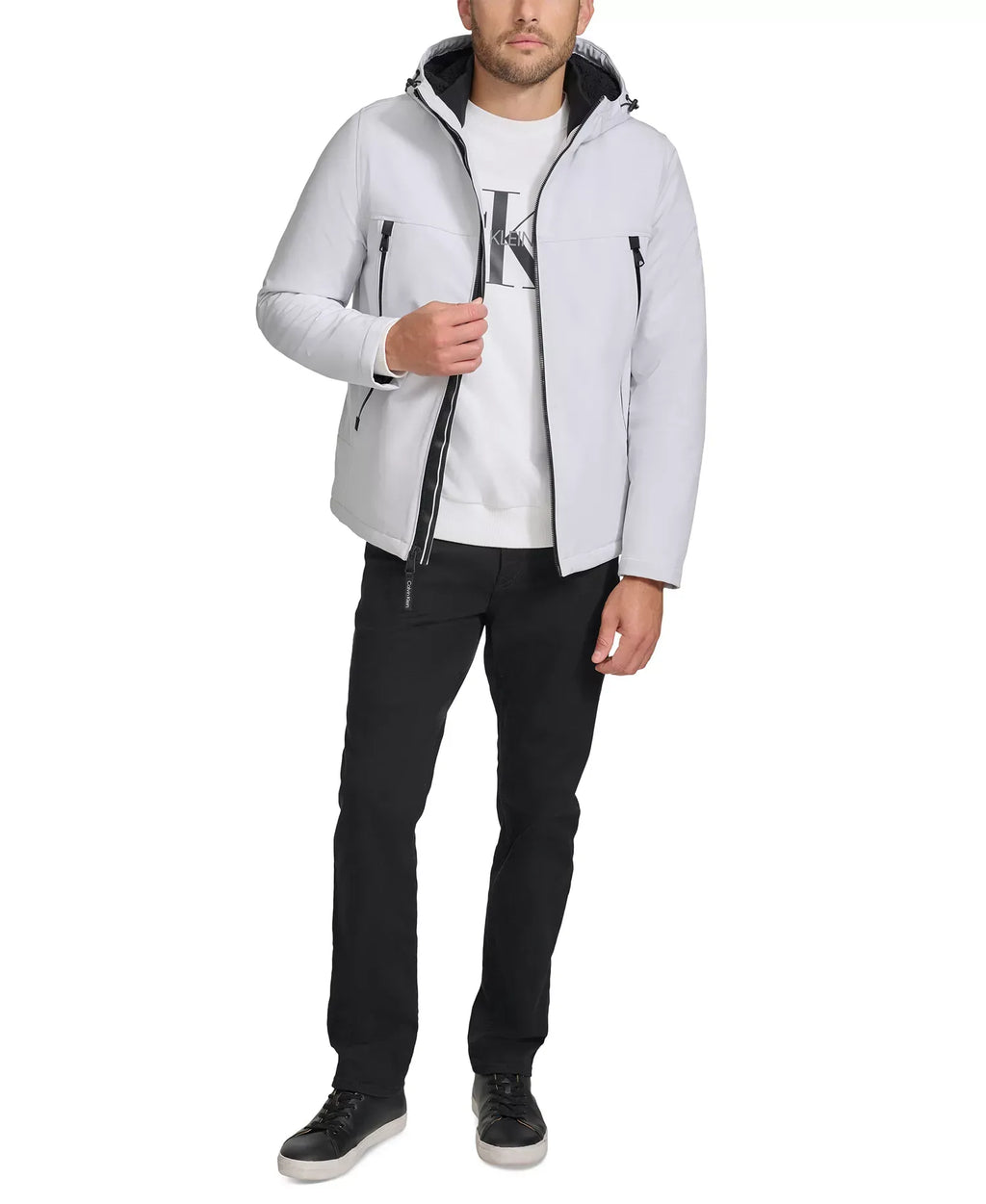 Calvin Klein Men's Faux-Sherpa-Lined Hooded Soft-Shell Jacket