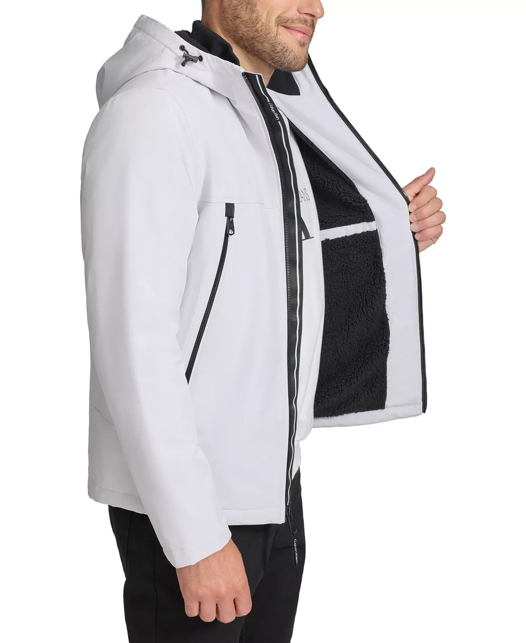 Calvin Klein Men's Faux-Sherpa-Lined Hooded Soft-Shell Jacket
